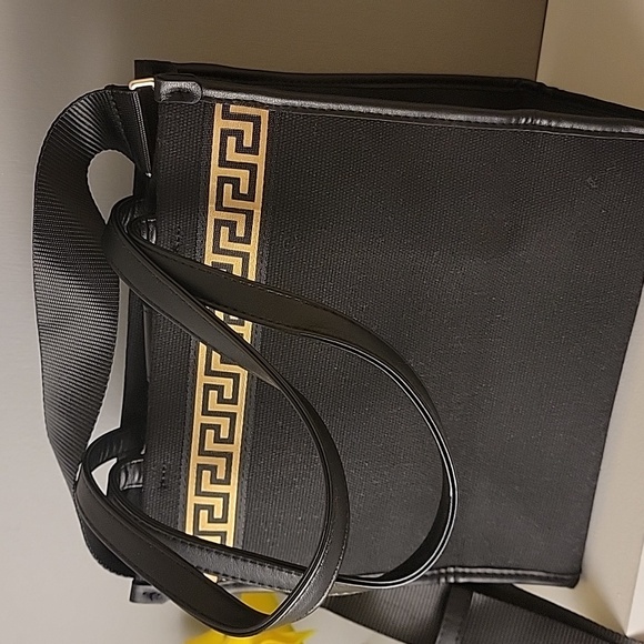 Versace Fragrances Black and Gold Crossbody Canvas Tote - Picture 3 of 11